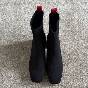 Black Knit Ankle Boots